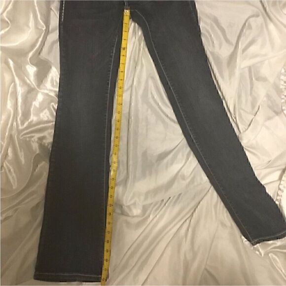 LA Idol Dark Wash Rhinestone Pocket Boot cut Jeans 7 - Picture 3 of 13